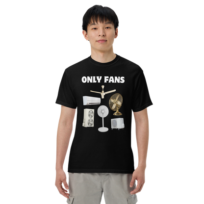 Man wearing a black Only Fans Heavyweight T-Shirt - Boozy Fox