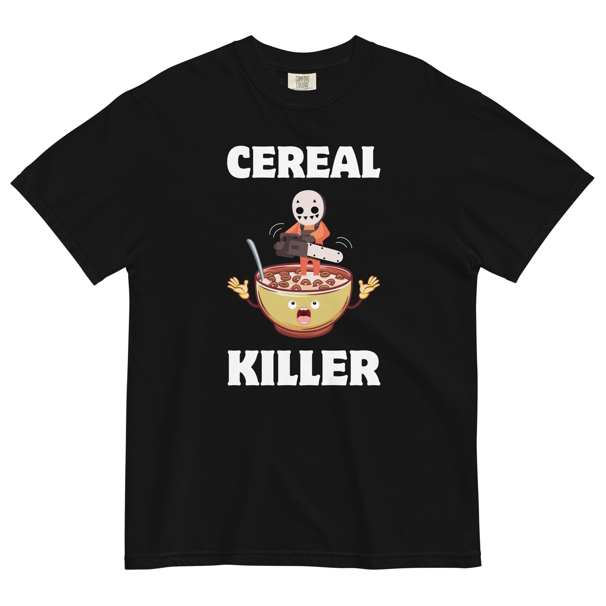 Cereal Killer Heavyweight T-Shirt Online - Black - Boozy Fox