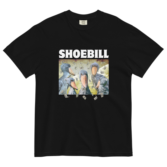 Shoebill Heavyweight T-Shirt Online - Black - Boozy Fox