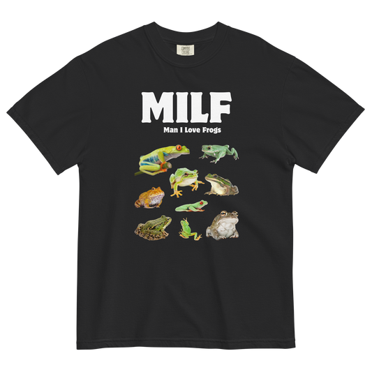 Man I Love Frogs Heavyweight T-Shirt Online - Black - Boozy Fox