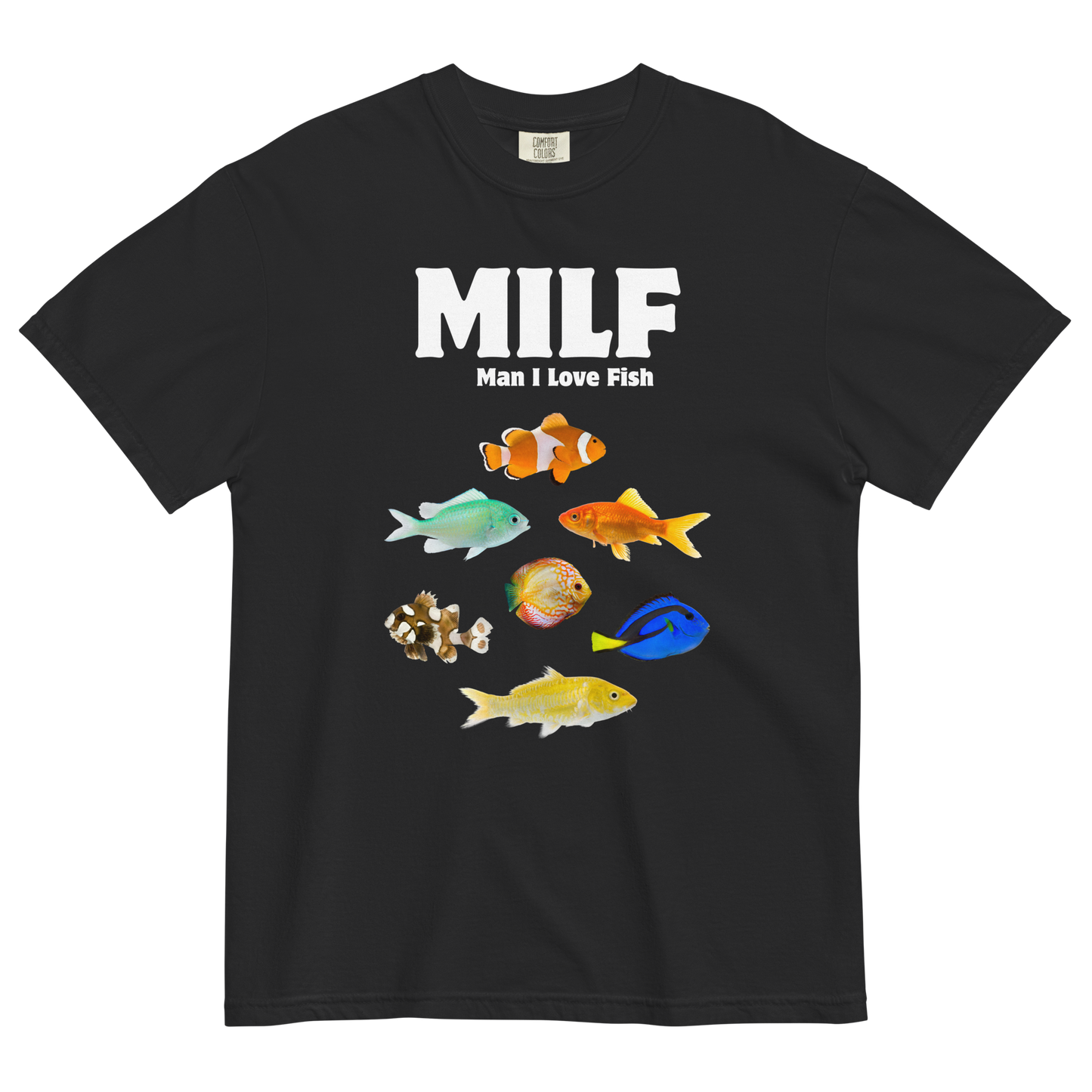 Man I Love Fish Heavyweight T-Shirt Online - Black - Boozy Fox