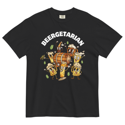 Beergetarian Beer Heavyweight T-Shirt Online - Black - Boozy Fox
