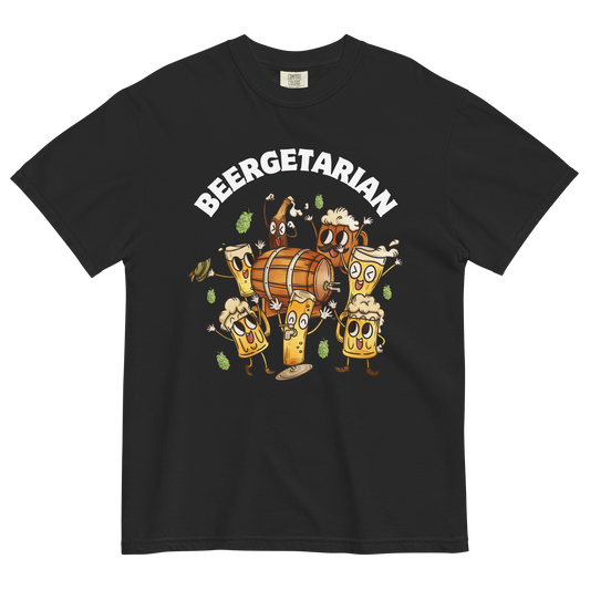 Beergetarian Beer Heavyweight T-Shirt Online - Black - Boozy Fox
