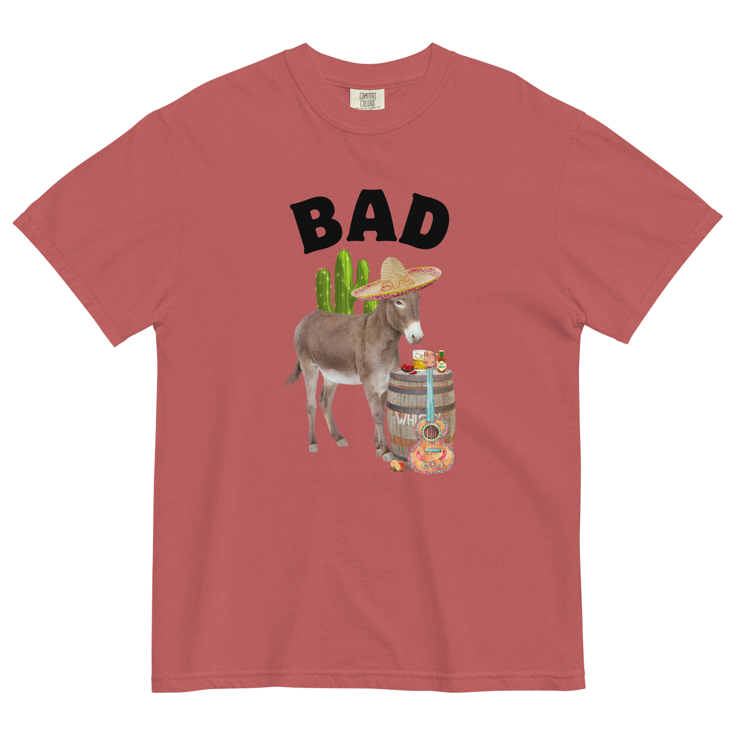 Bad Ass Donkey Heavyweight T-Shirt Online - Crimson - Boozy Fox