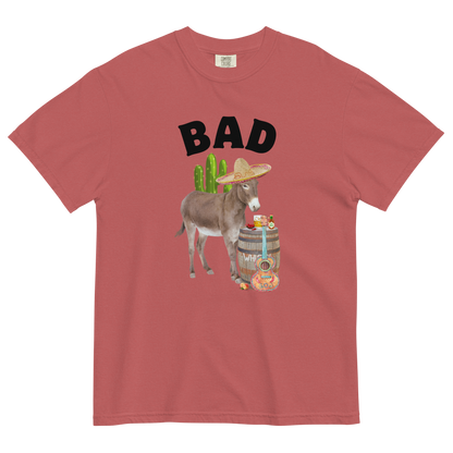 Bad Ass Donkey Heavyweight T-Shirt Online - Crimson - Boozy Fox