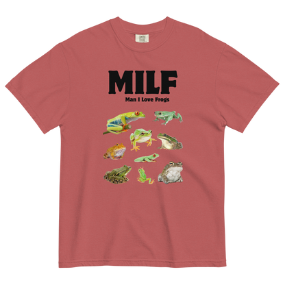 Man I Love Frogs Heavyweight T-Shirt Online - Crimson Red - Boozy Fox