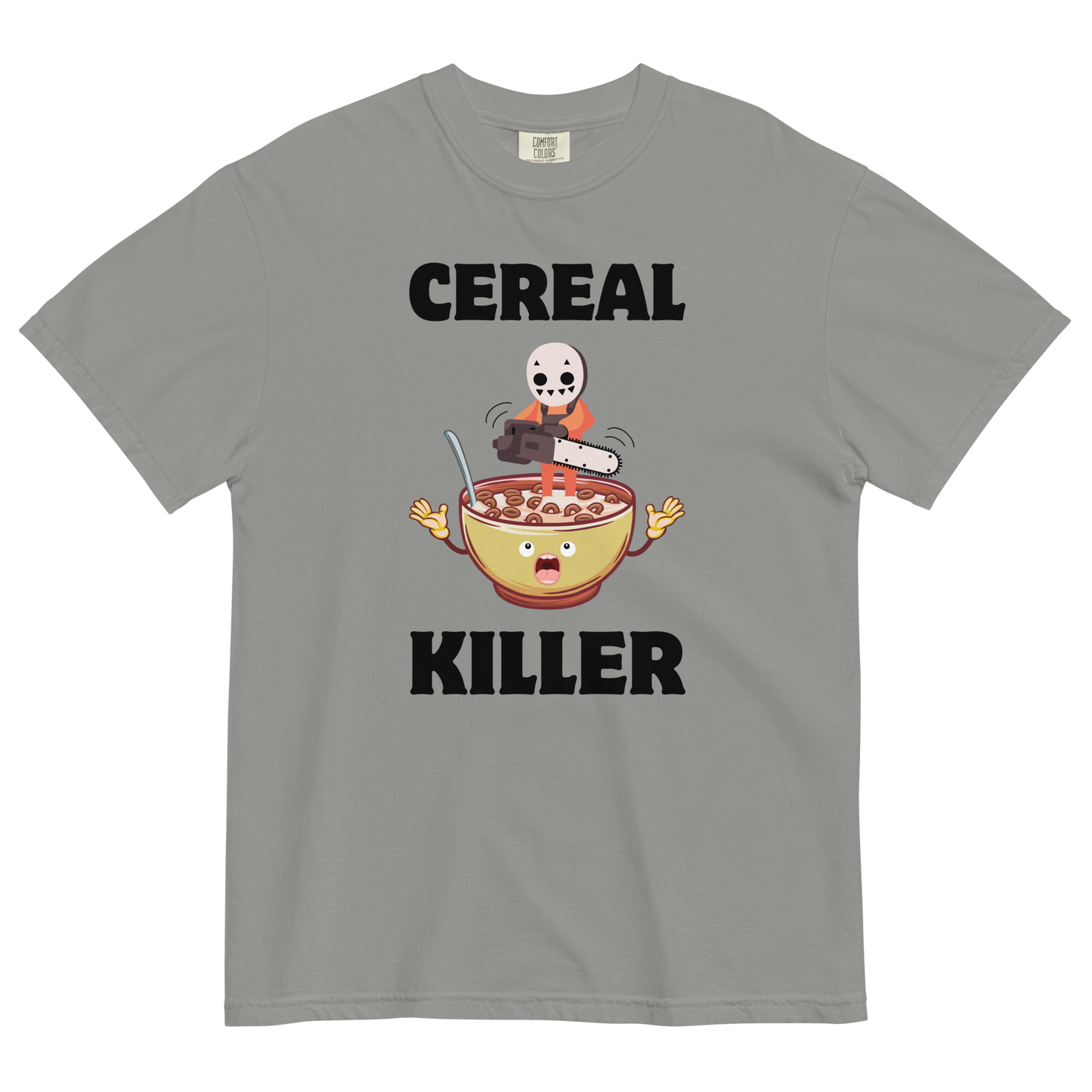 Cereal Killer Heavyweight T-Shirt Online - Grey - Boozy Fox