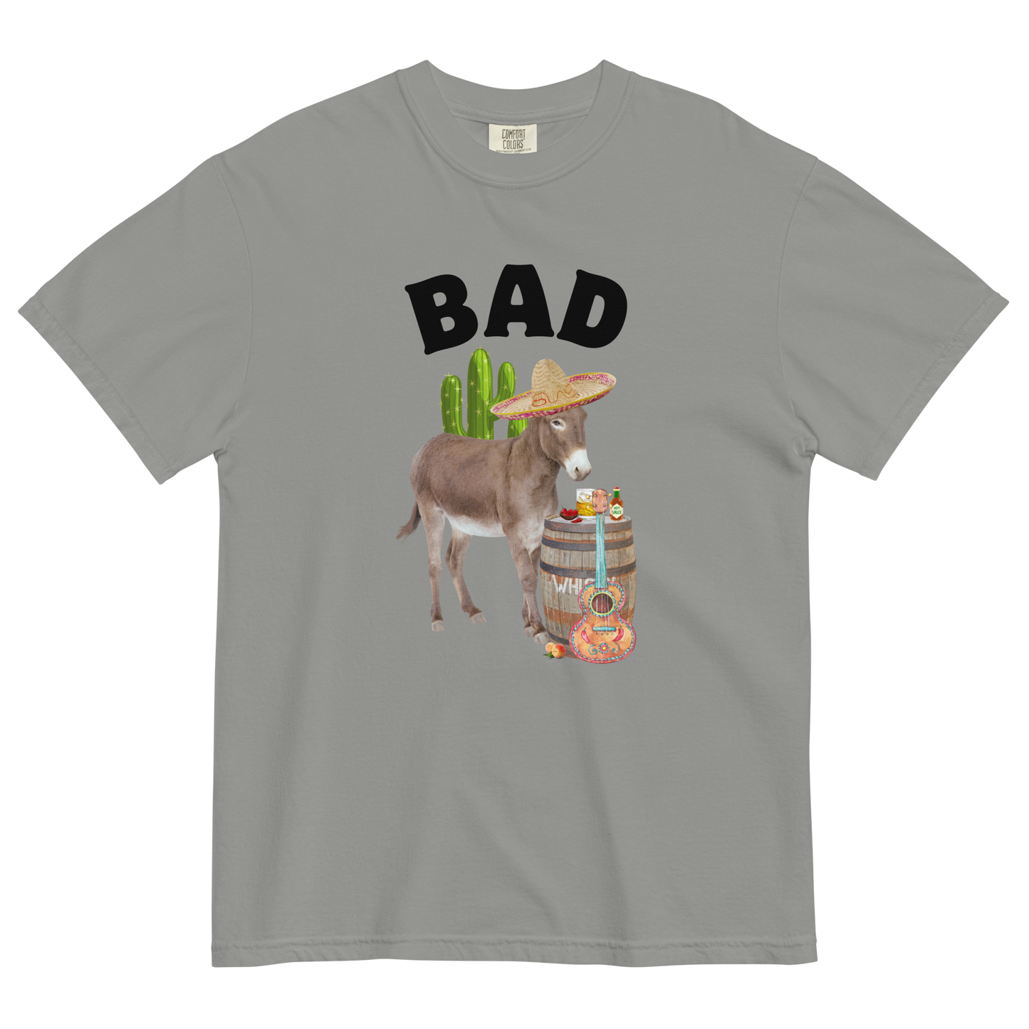 Bad Ass Donkey Heavyweight T-Shirt Online - Grey - Boozy Fox