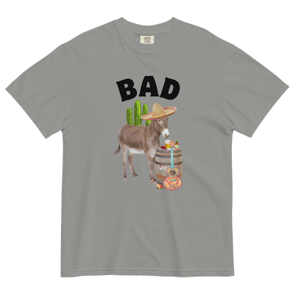 Bad Ass Donkey Heavyweight T-Shirt Online - Grey - Boozy Fox