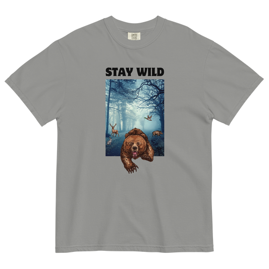 Stay Wild Heavyweight T-Shirt Online - Grey - Boozy Fox