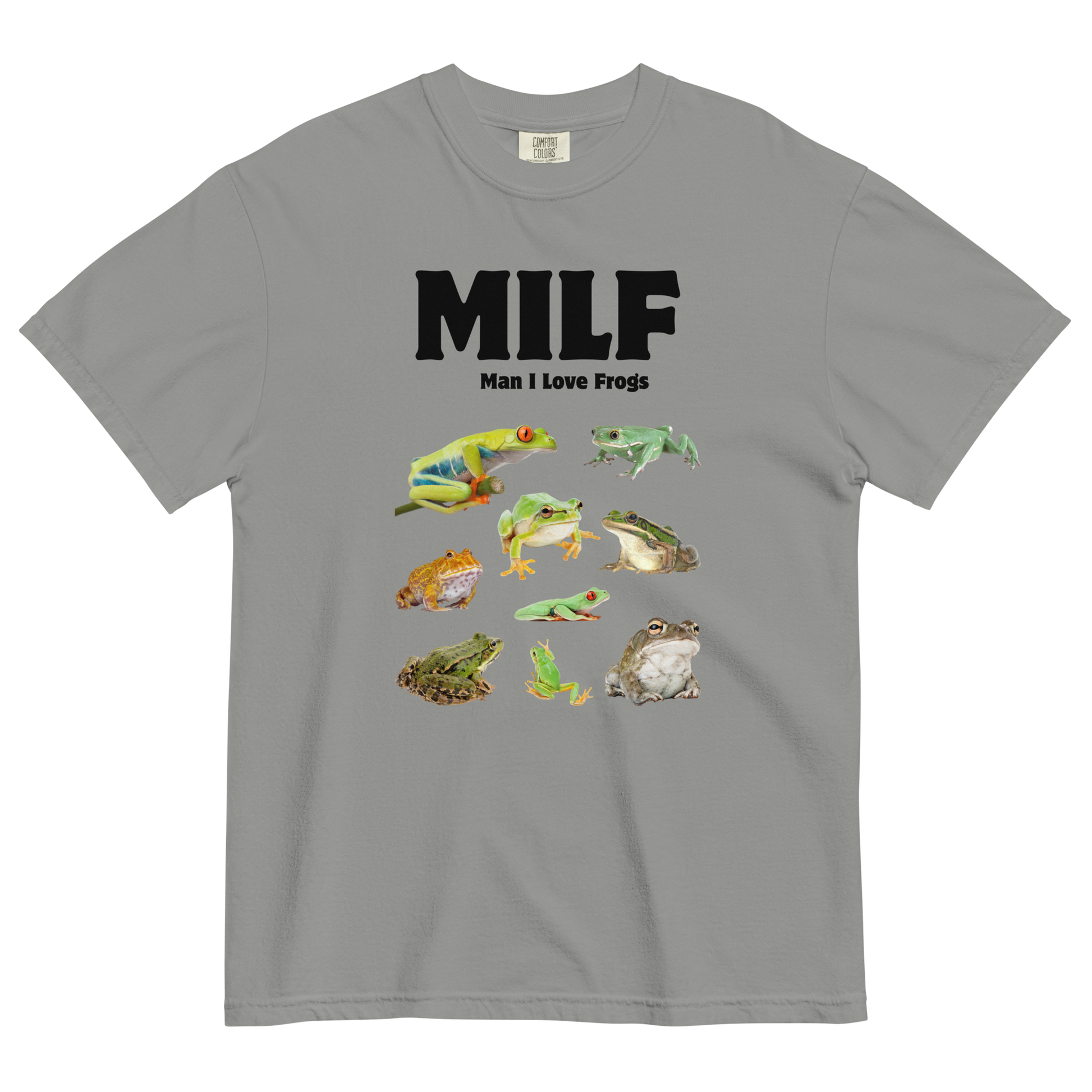 Man I Love Frogs Heavyweight T-Shirt Online - Grey - Boozy Fox