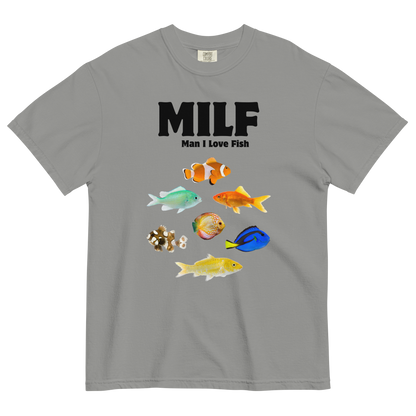 Man I Love Fish Heavyweight T-Shirt Online - Grey - Boozy Fox