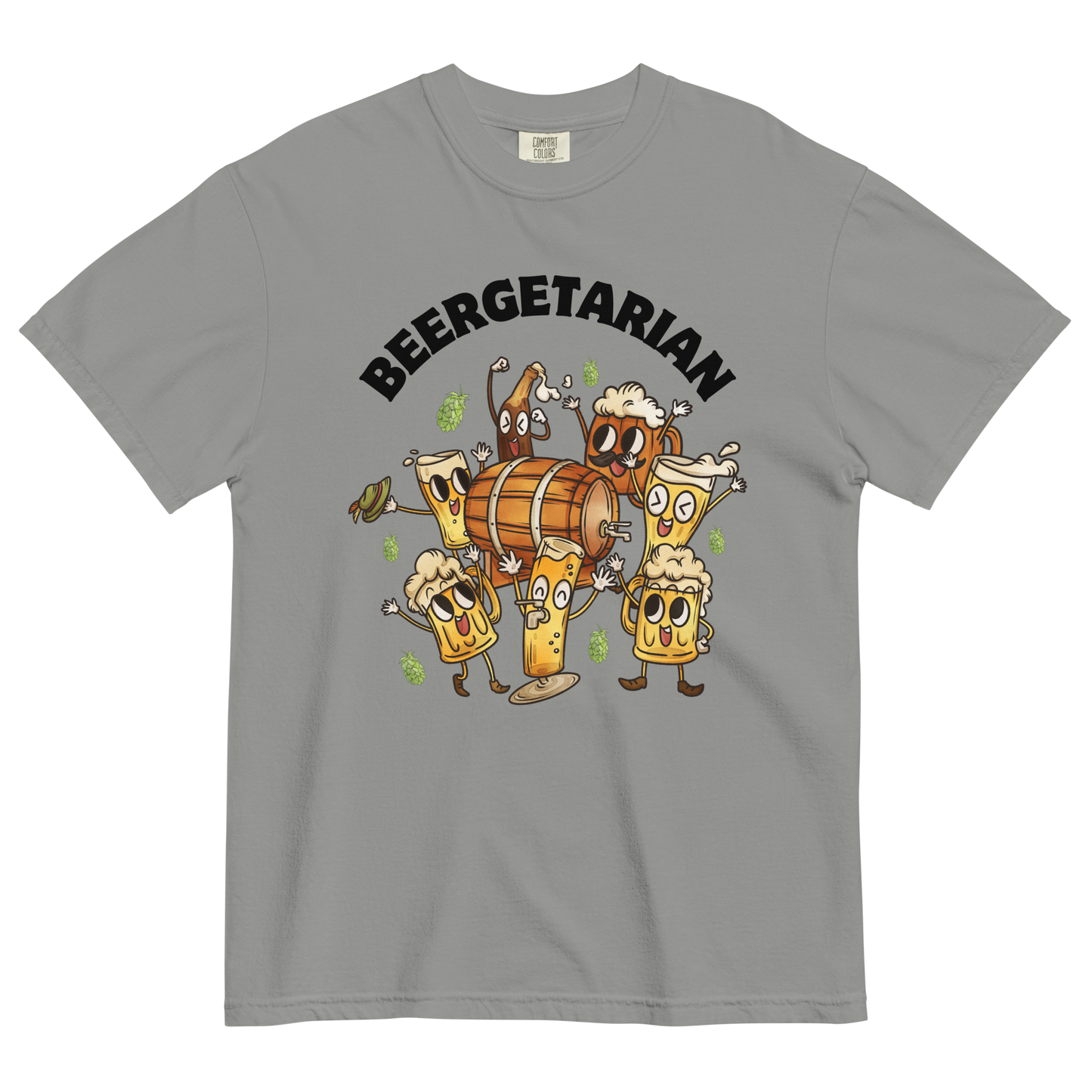 Beergetarian Beer Heavyweight T-Shirt Online - Grey - Boozy Fox