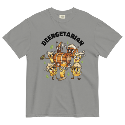Beergetarian Beer Heavyweight T-Shirt Online - Grey - Boozy Fox
