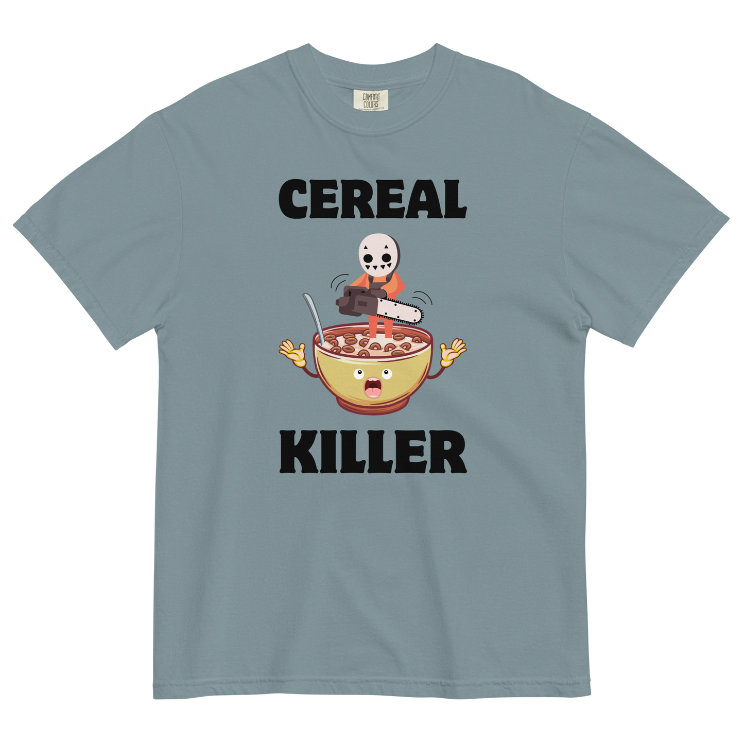 Cereal Killer Heavyweight T-Shirt Online - Ice Blue - Boozy Fox