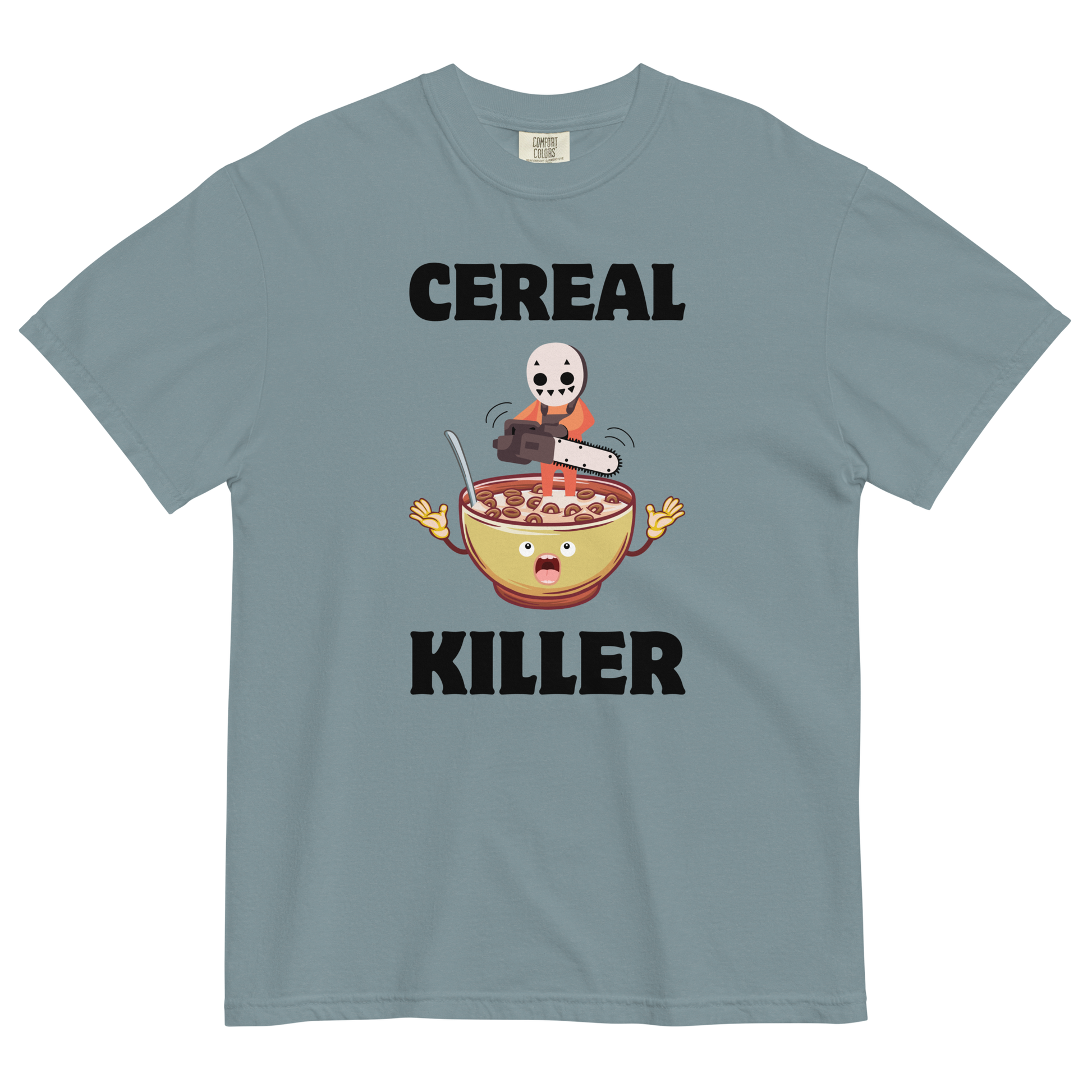 Cereal Killer Heavyweight T-Shirt Online - Ice Blue - Boozy Fox