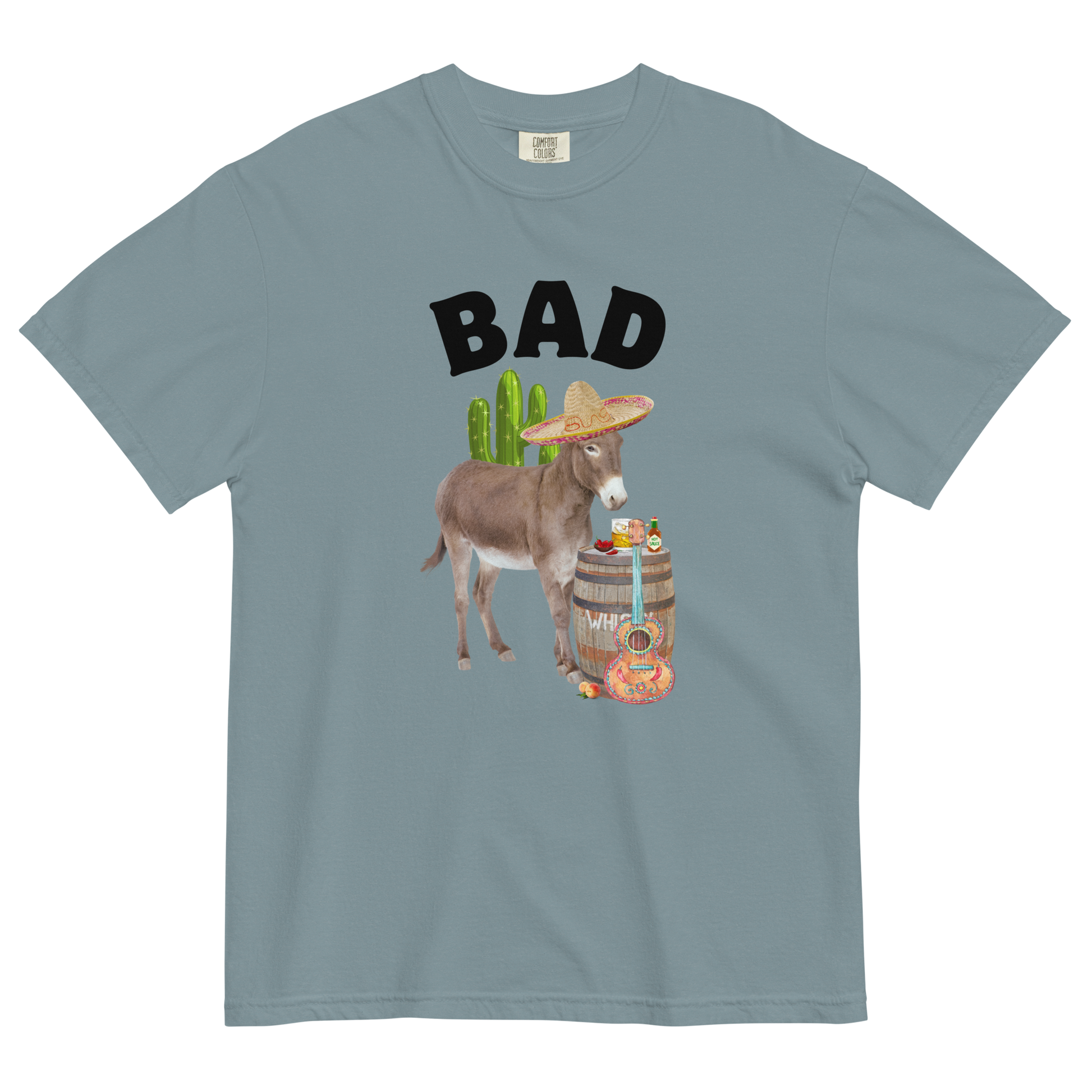 Bad Ass Donkey Heavyweight T-Shirt Online - Ice Blue - Boozy Fox