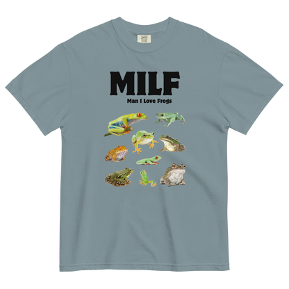 Man I Love Frogs Heavyweight T-Shirt Online - Ice Blue - Boozy Fox