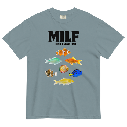Man I Love Fish Heavyweight T-Shirt Online - Ice Blue - Boozy Fox