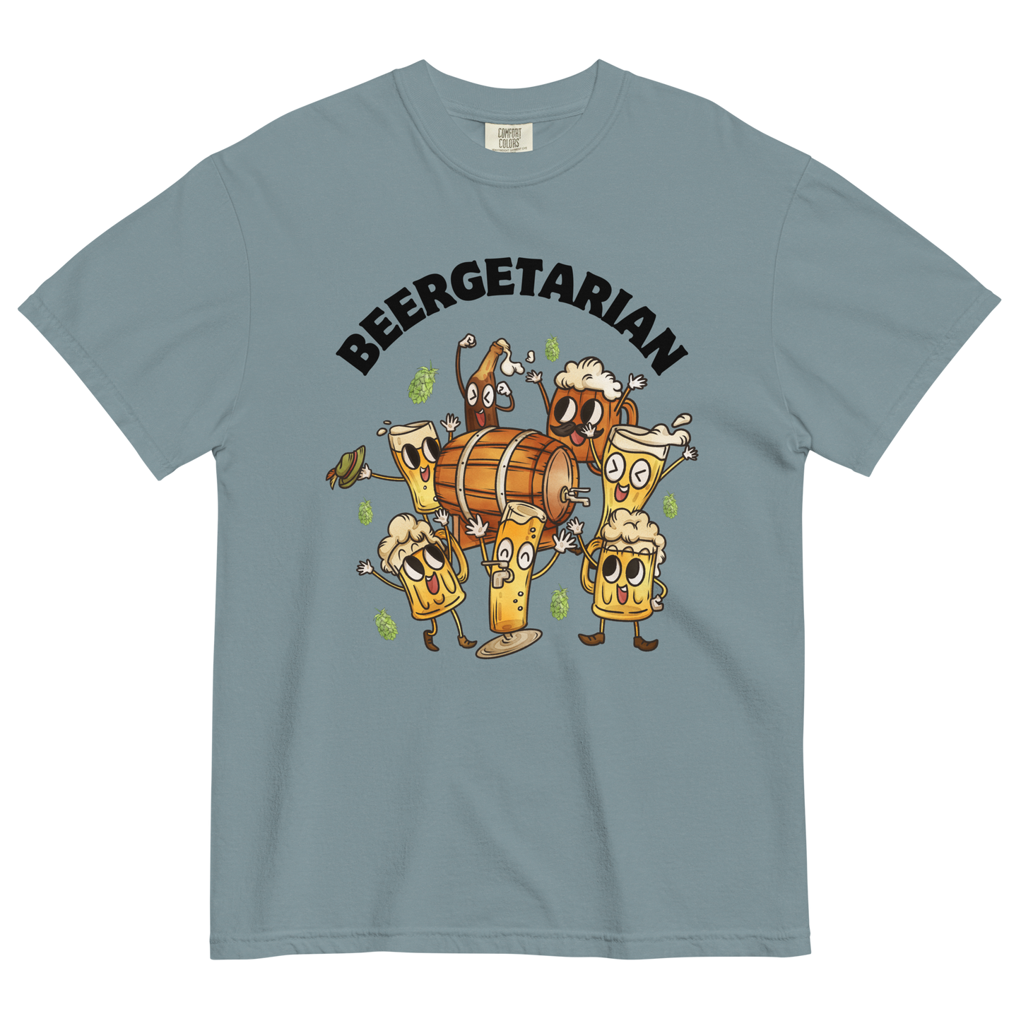 Beergetarian Beer Heavyweight T-Shirt Online - Ice Blue - Boozy Fox
