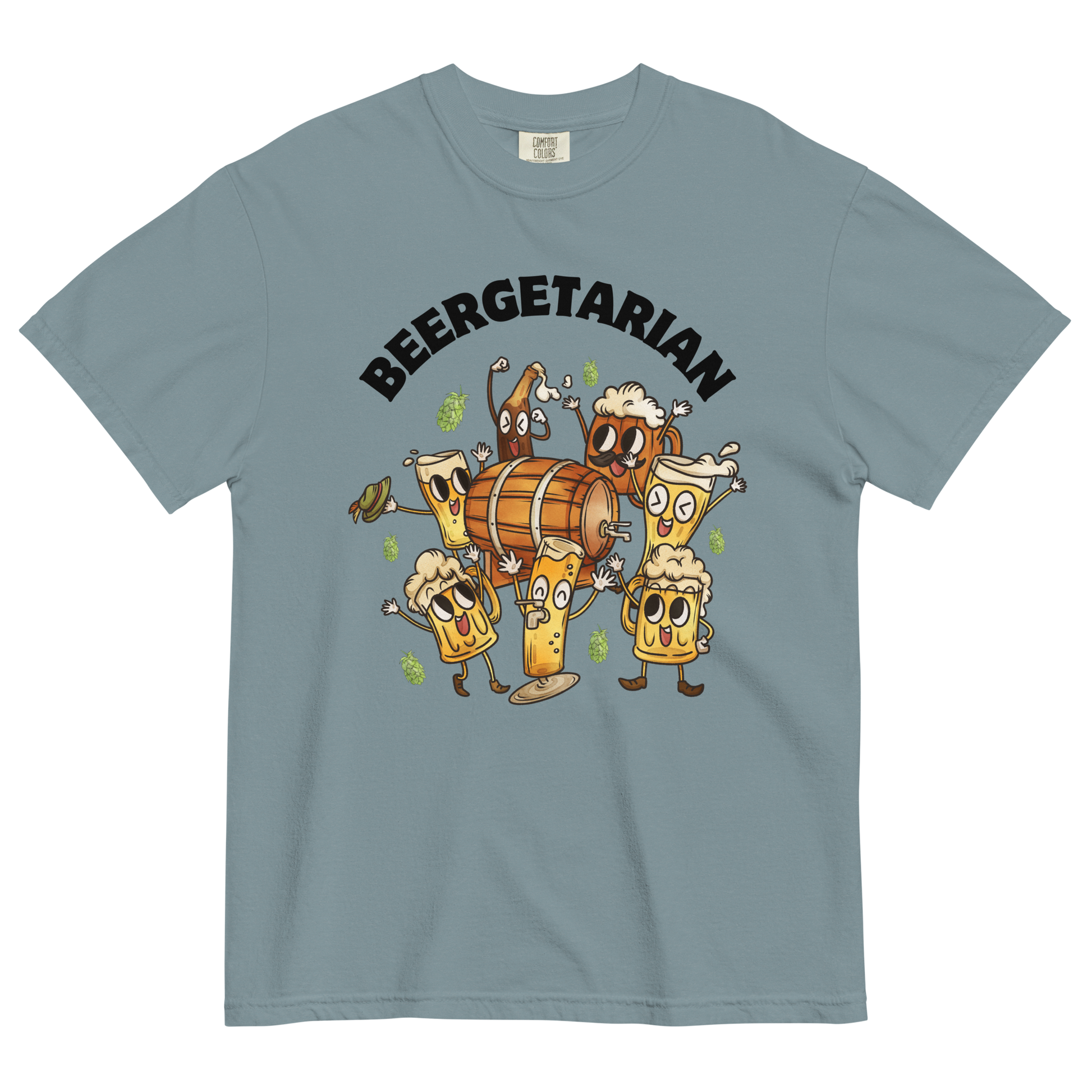 Beergetarian Beer Heavyweight T-Shirt Online - Ice Blue - Boozy Fox