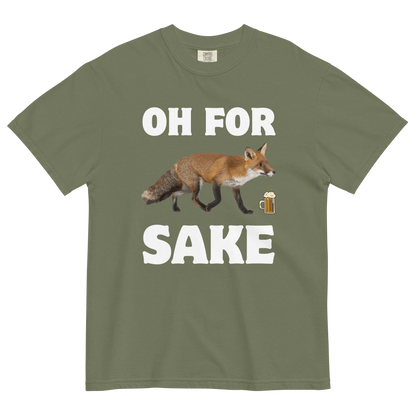 Oh For Fox Sake Heavyweight T-Shirt Online - Moss - Boozy Fox