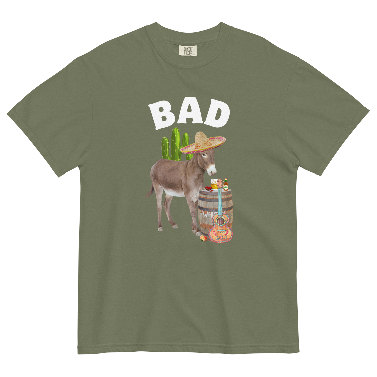 Bad Ass Donkey Heavyweight T-Shirt Online - Moss - Boozy Fox