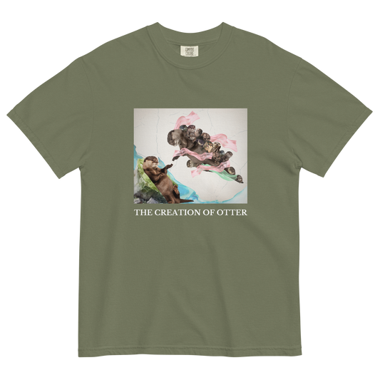 The Creation of Otter Heavyweight T-Shirt Online - Moss - Boozy Fox