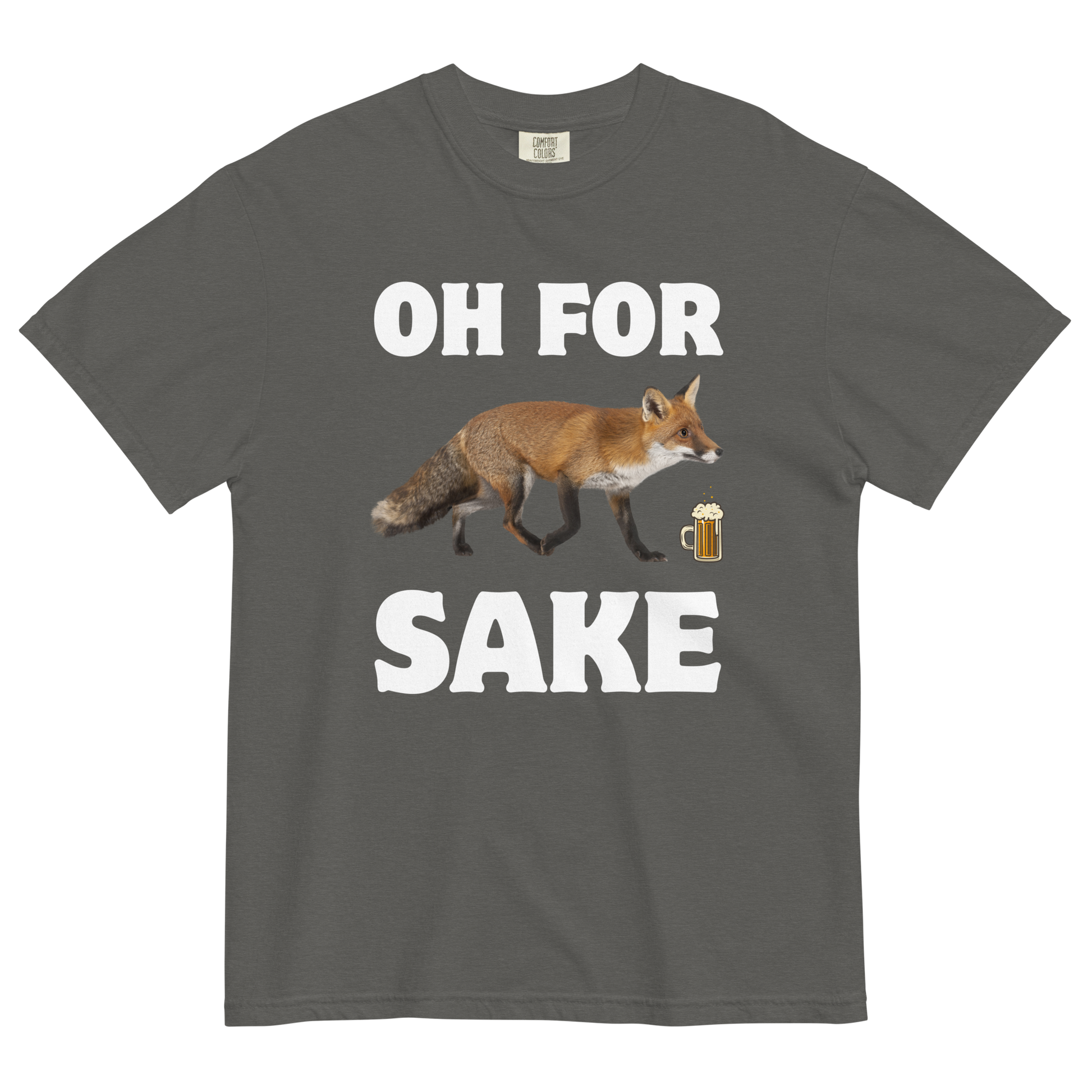 Oh For Fox Sake Heavyweight T-Shirt Online - Pepper - Boozy Fox