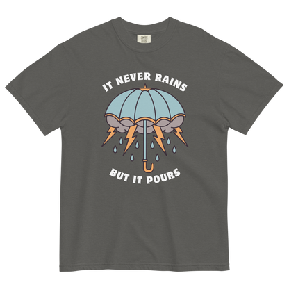 It Never Rains But It Pours Heavyweight T-Shirt Online - Pepper - Boozy Fox