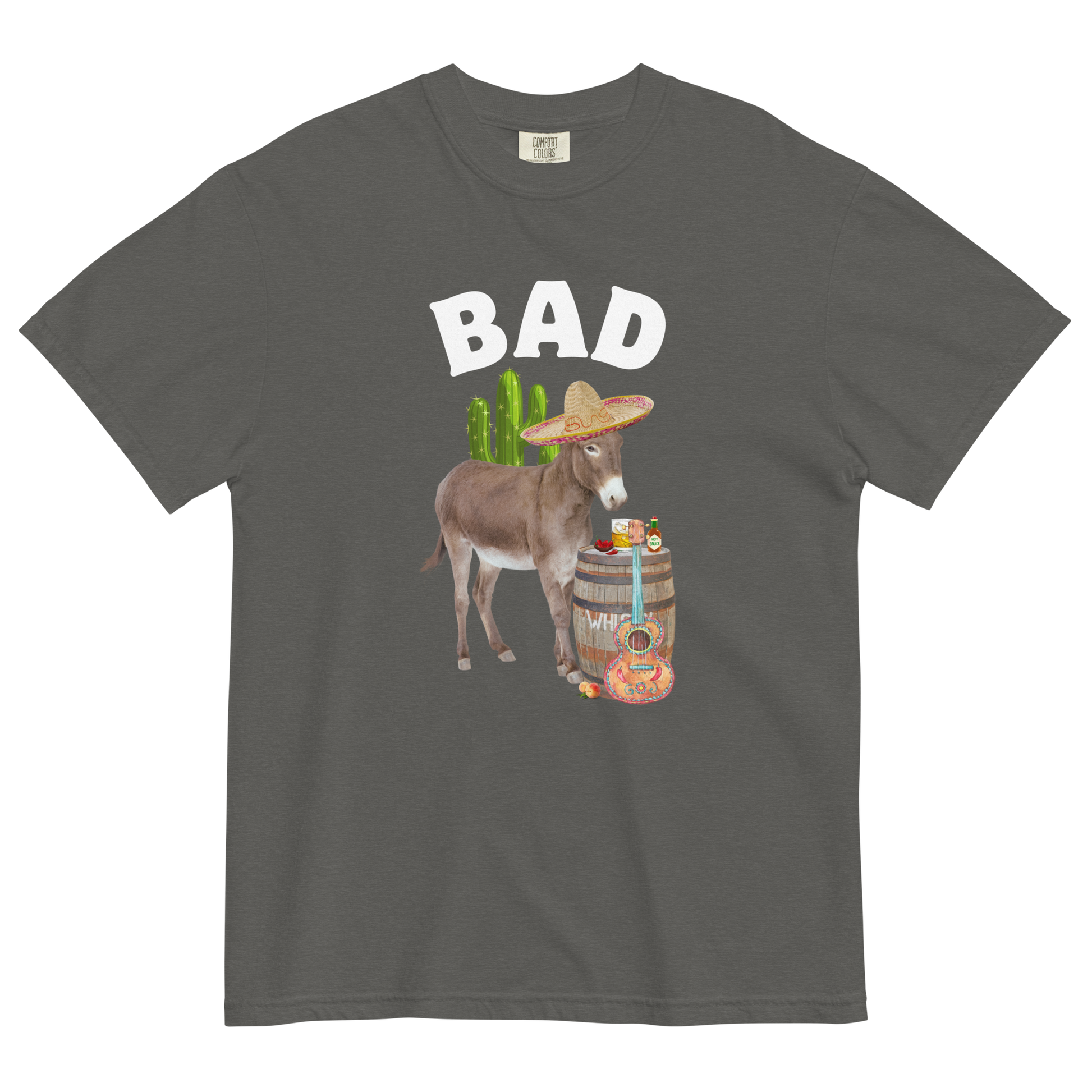 Bad Ass Donkey Heavyweight T-Shirt Online - Pepper - Boozy Fox