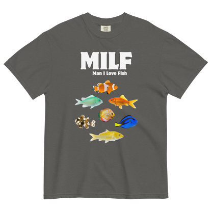 Man I Love Fish Heavyweight T-Shirt Online - Pepper - Boozy Fox