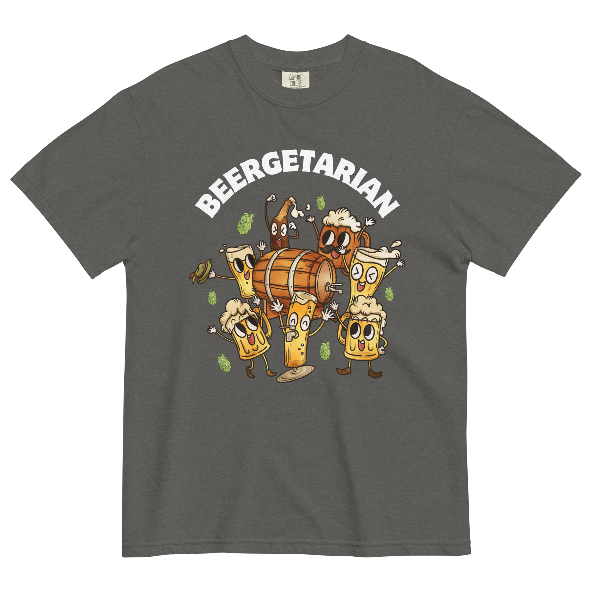 Beergetarian Beer Heavyweight T-Shirt Online - Pepper - Boozy Fox