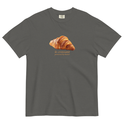 Funny Le Croissant heavyweight graphic t-shirt in pepper by Boozy Fox