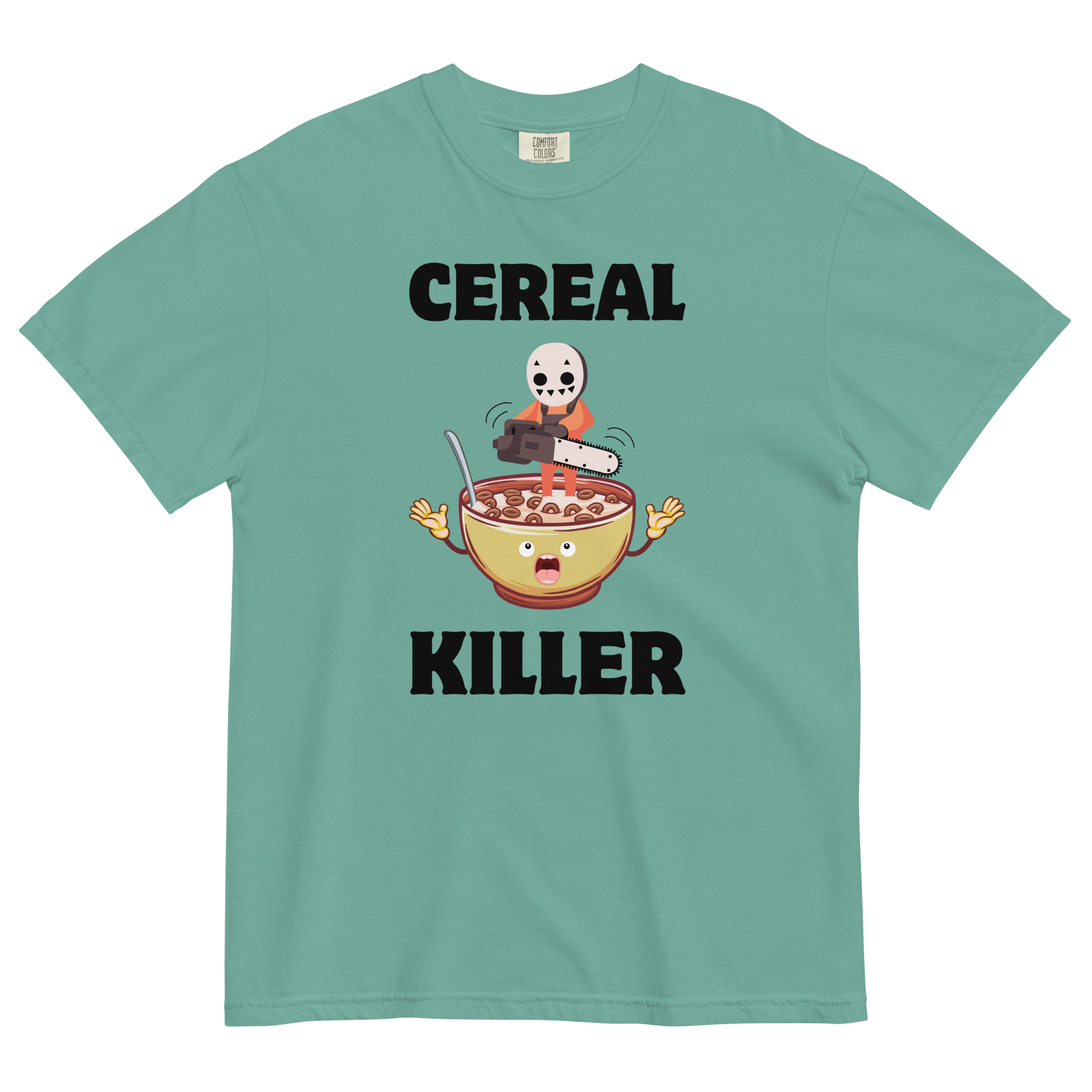 Cereal Killer Heavyweight T-Shirt Online - Seafoam - Boozy Fox