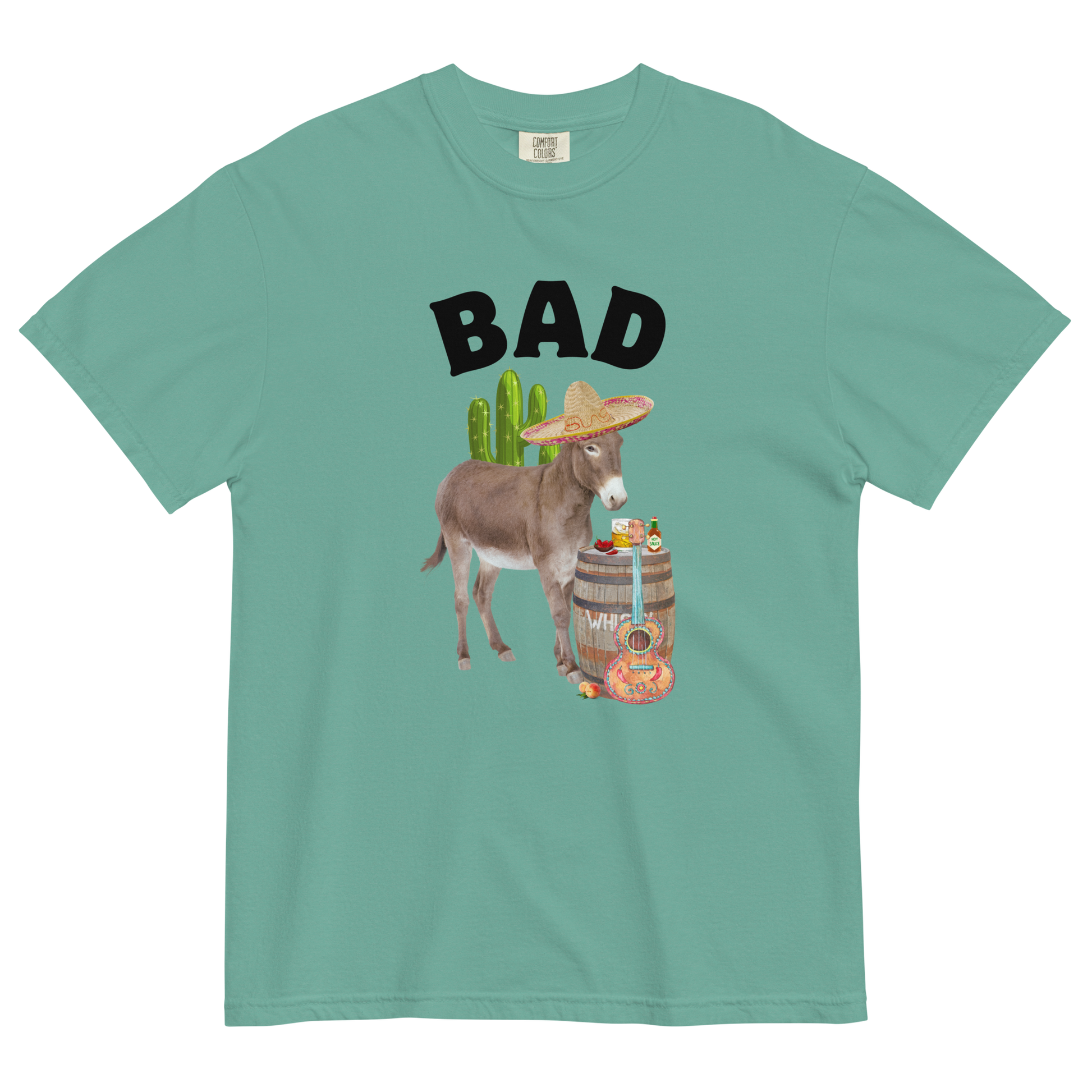 Bad Ass Donkey Heavyweight T-Shirt Online - Seafoam - Boozy Fox