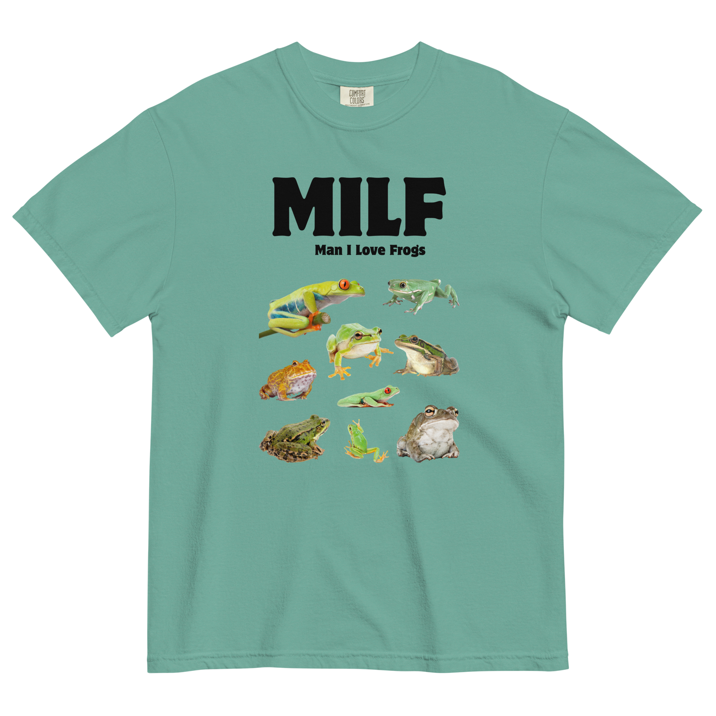 Man I Love Frogs Heavyweight T-Shirt Online - Seafoam - Boozy Fox