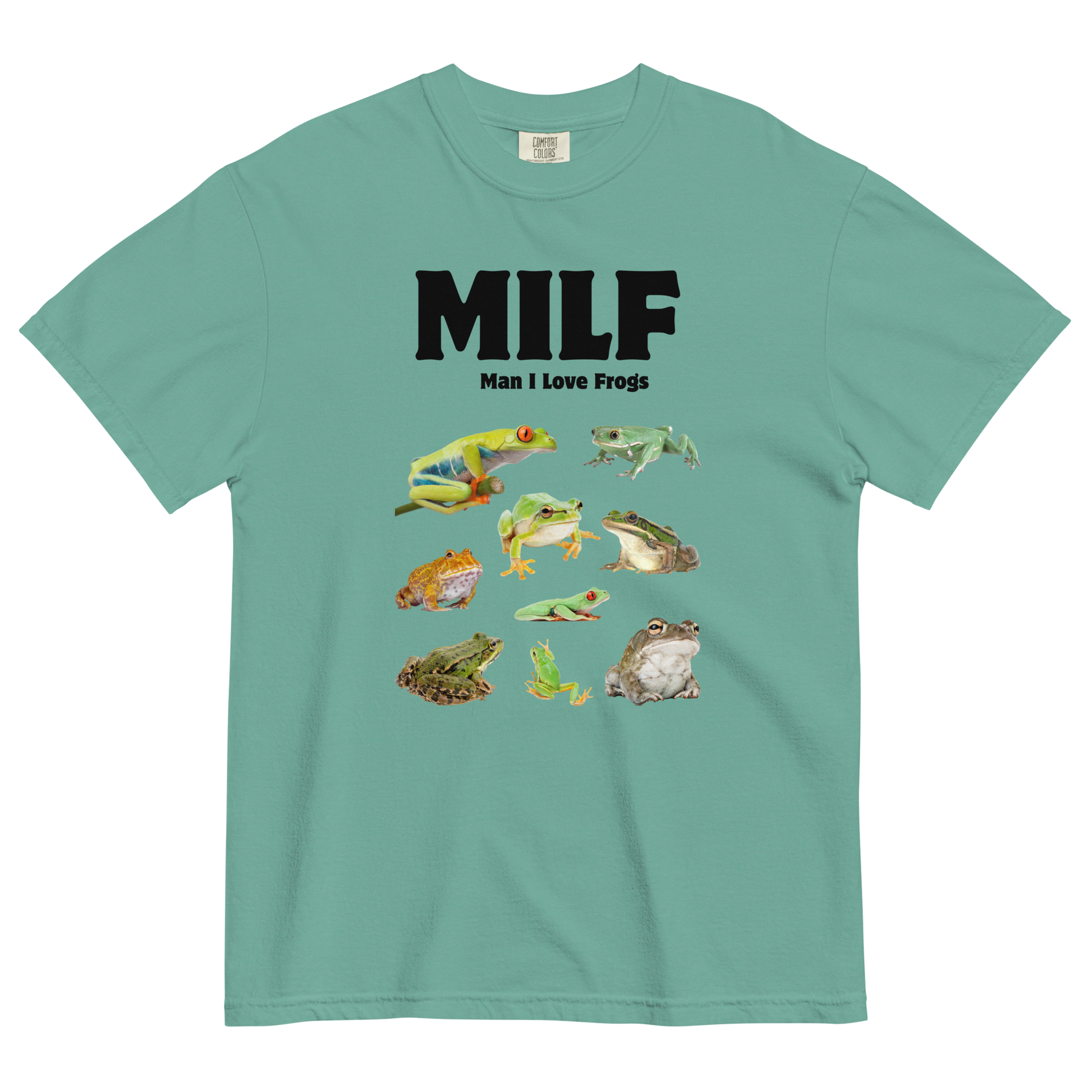 Man I Love Frogs Heavyweight T-Shirt Online - Seafoam - Boozy Fox