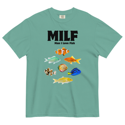 Man I Love Fish Heavyweight T-Shirt Online - Seafoam - Boozy Fox