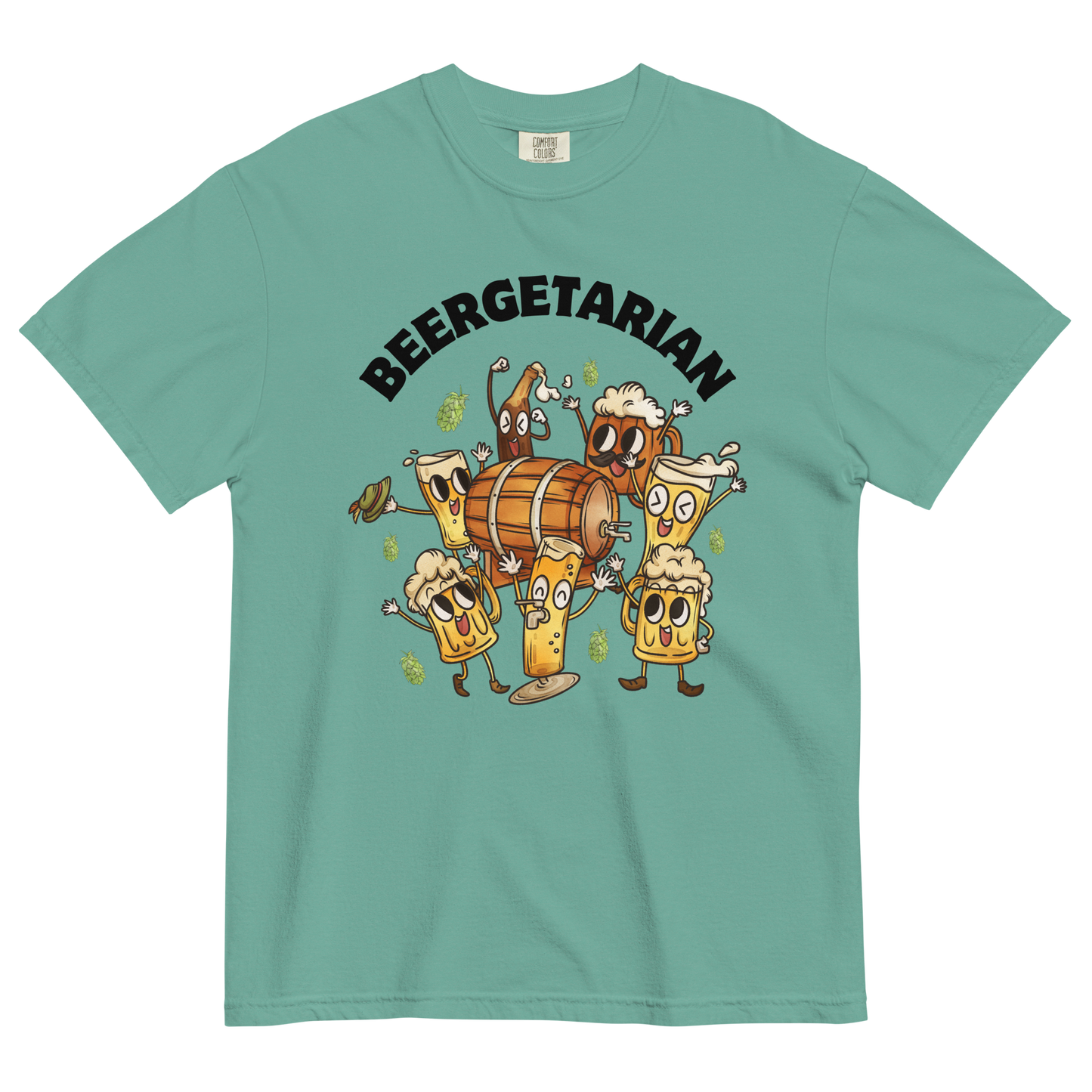 Beergetarian Beer Heavyweight T-Shirt Online - Seafoam - Boozy Fox