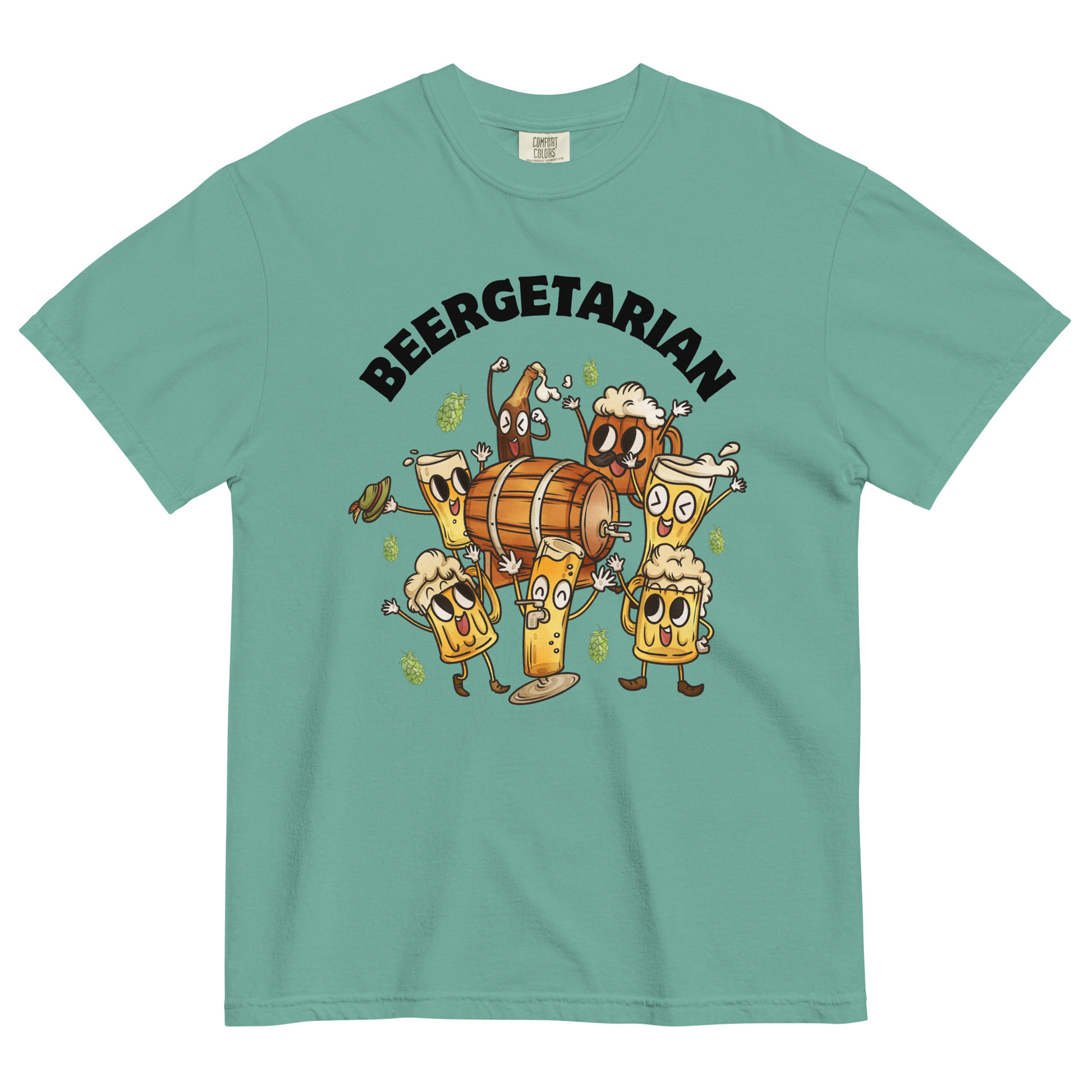Beergetarian Beer Heavyweight T-Shirt Online - Seafoam - Boozy Fox