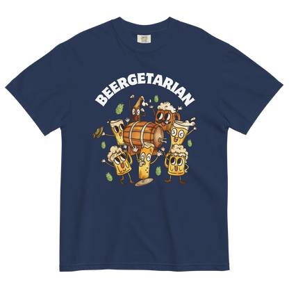 Beergetarian Beer Heavyweight T-Shirt Online - True Navy - Boozy Fox