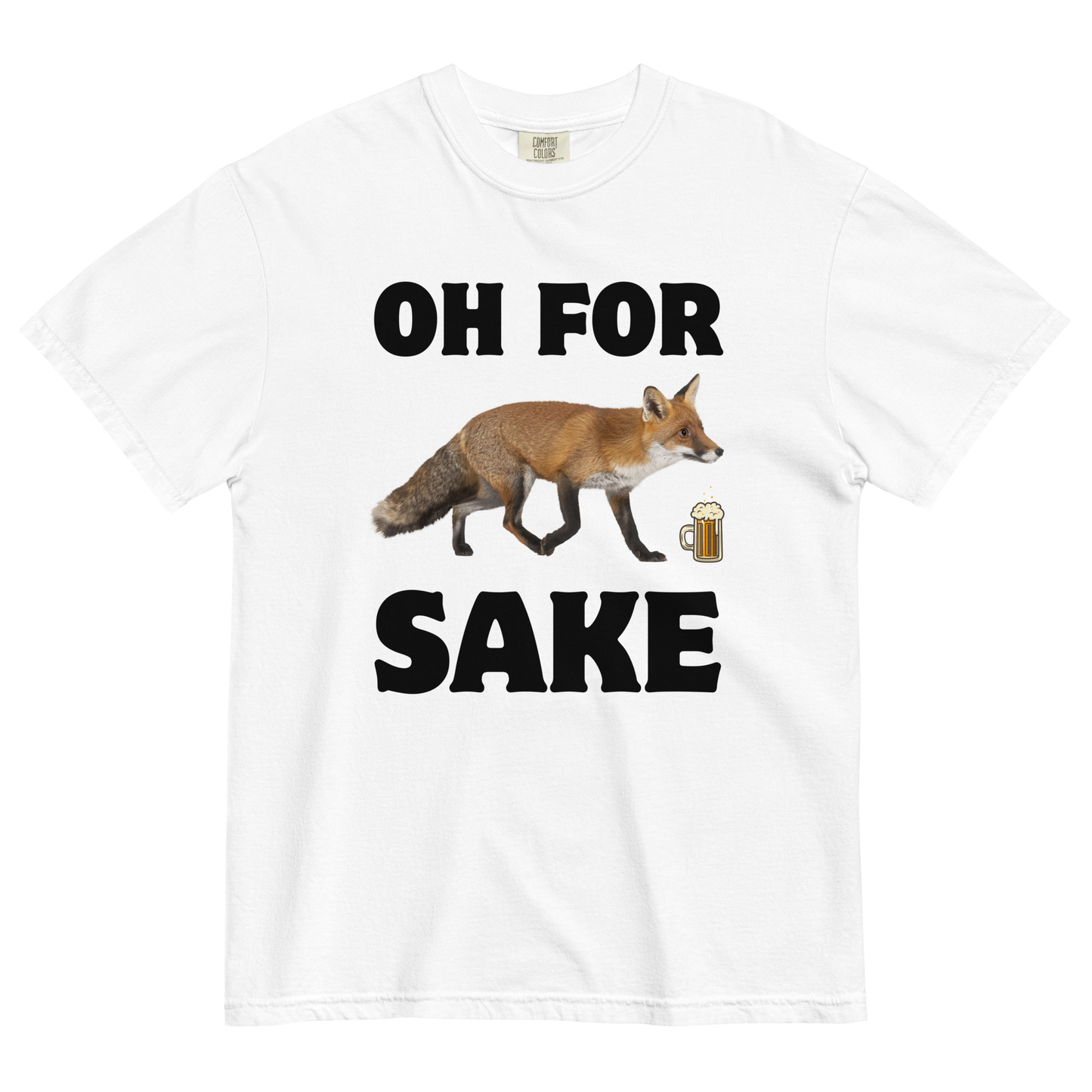 Oh For Fox Sake Heavyweight T-Shirt Online - White - Boozy Fox