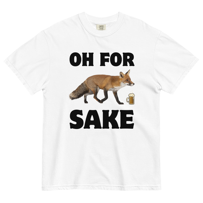 Oh For Fox Sake Heavyweight T-Shirt Online - White - Boozy Fox