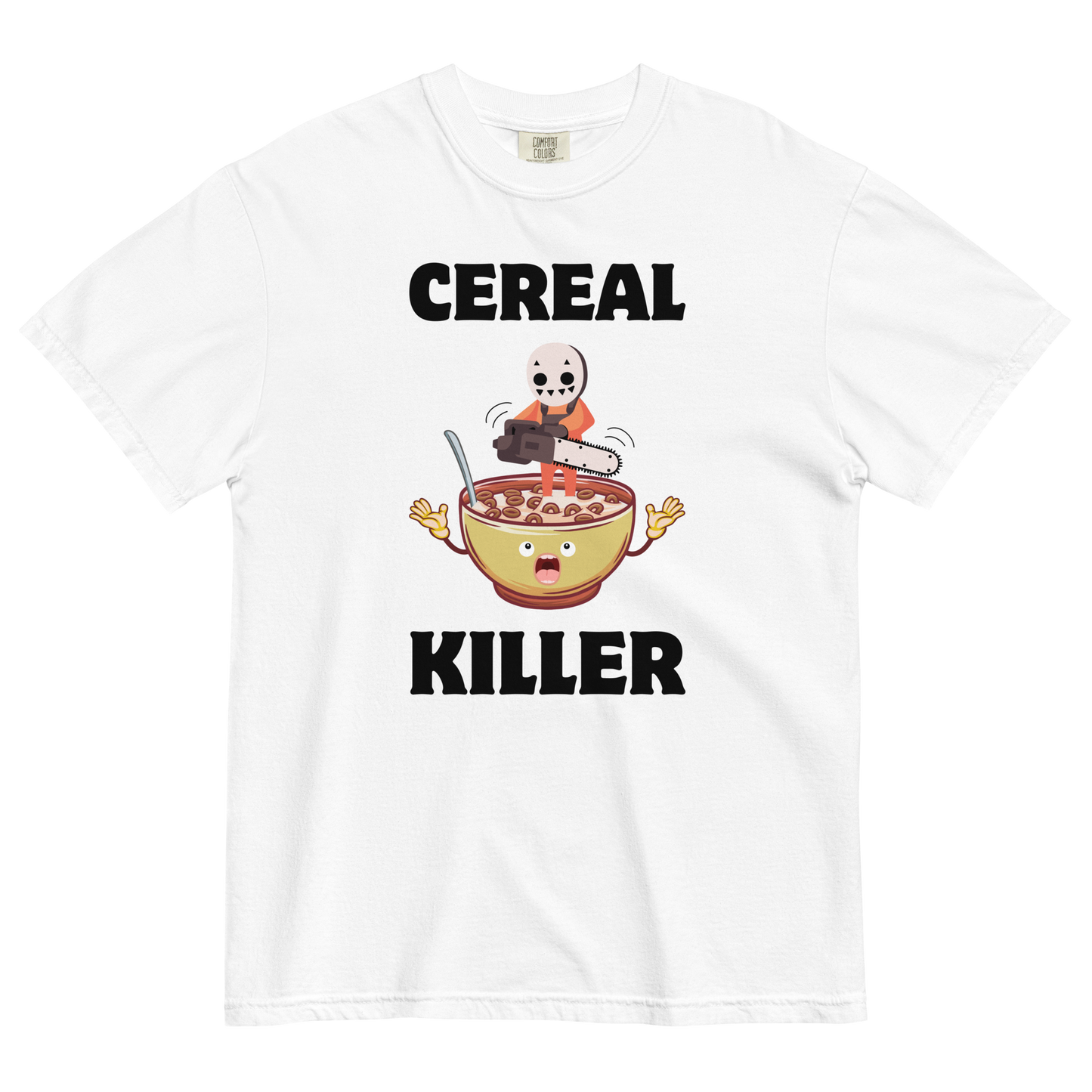 Cereal Killer Heavyweight T-Shirt Online - White - Boozy Fox