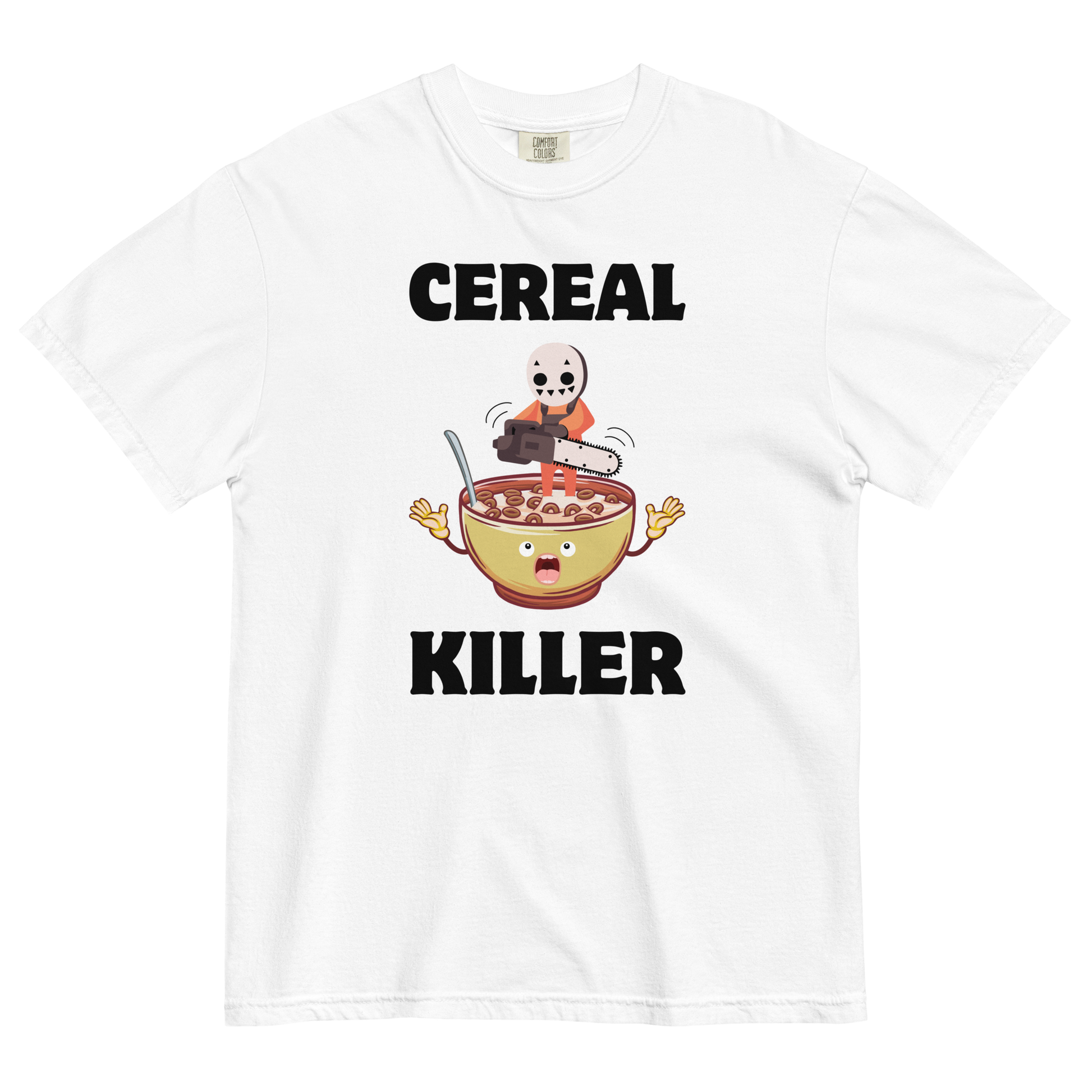 Cereal Killer Heavyweight T-Shirt Online - White - Boozy Fox