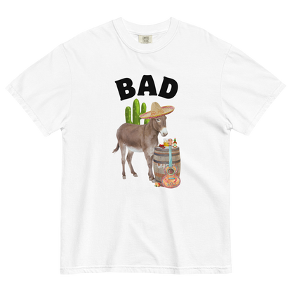 Bad Ass Donkey Heavyweight T-Shirt Online - White - Boozy Fox