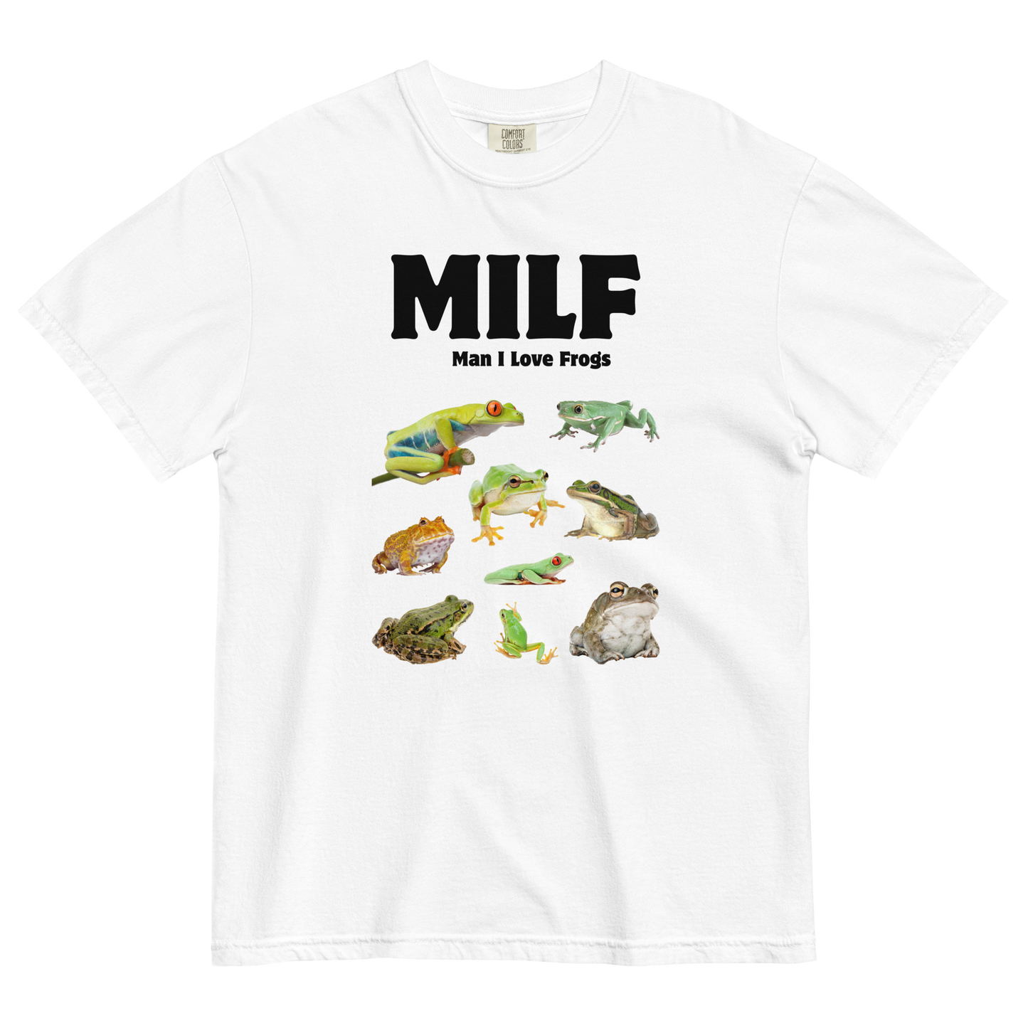 Man I Love Frogs Heavyweight T-Shirt Online - White - Boozy Fox