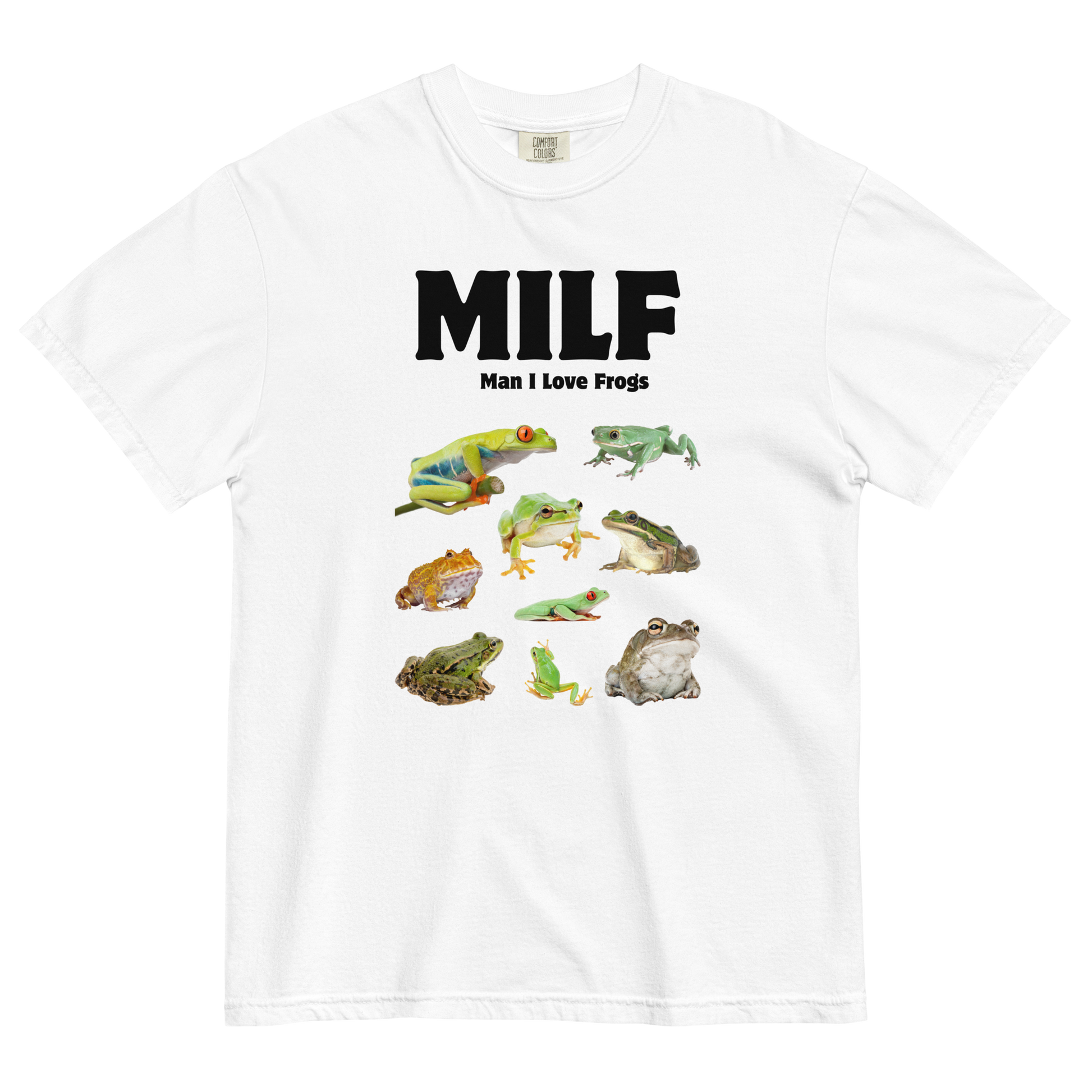 Man I Love Frogs Heavyweight T-Shirt Online - White - Boozy Fox
