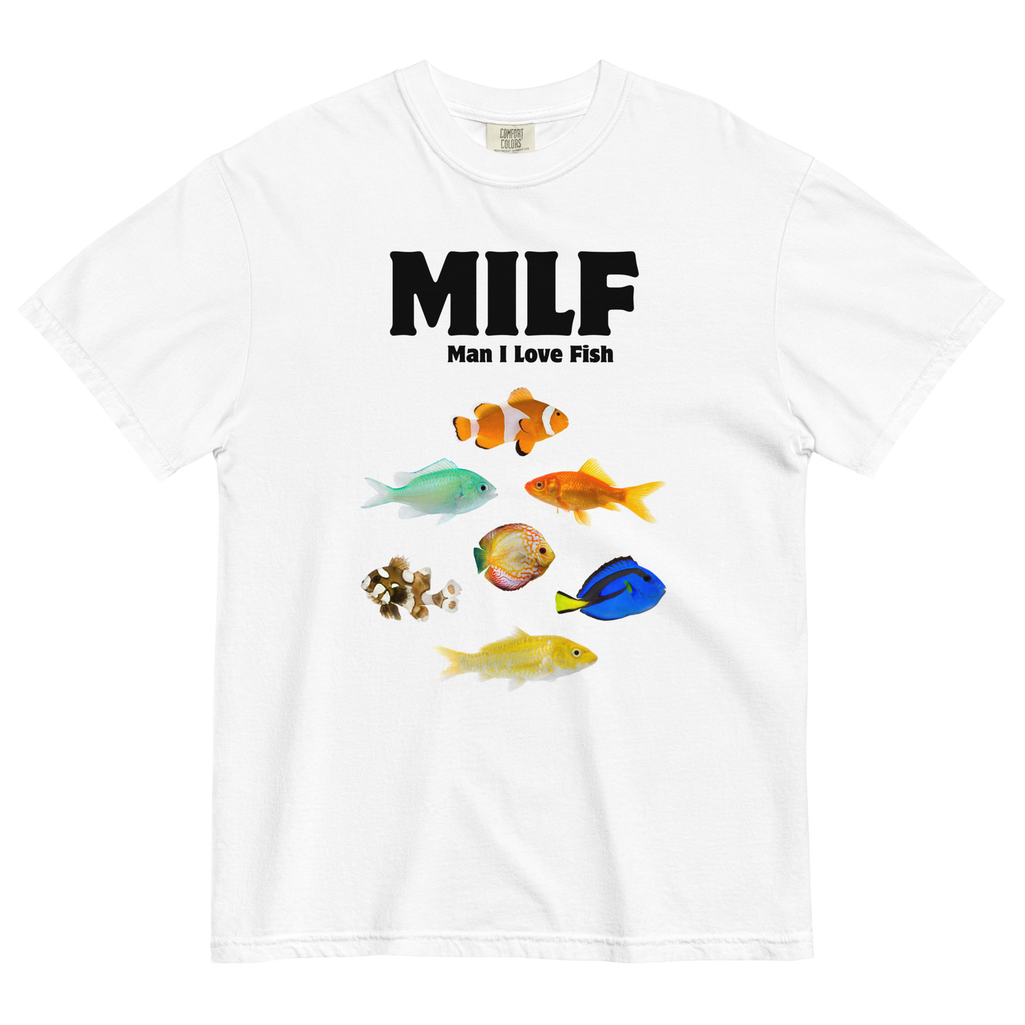 Man I Love Fish Heavyweight T-Shirt Online - White - Boozy Fox